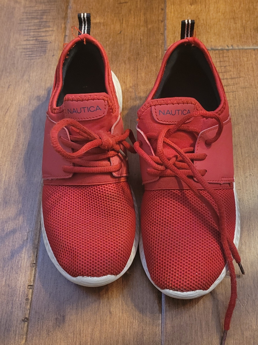 Nautica Kids Red Mesh Athletic Sneakers